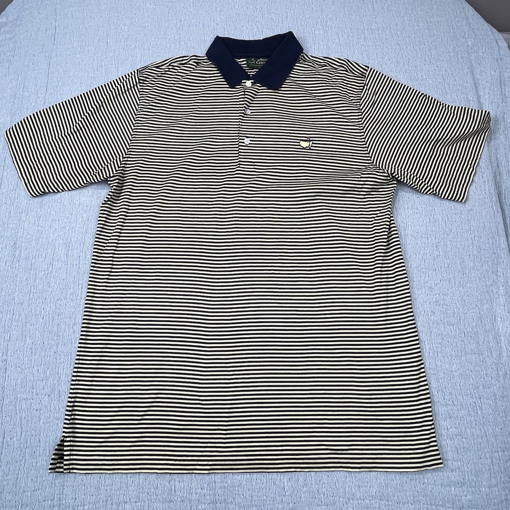 Masters‎ Augusta National Golf Club Polo Shirt Mens Large Striped Amen Corner